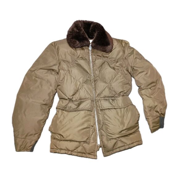 Vintage Schott Goose Down Diamond Quilted Puffer Coat Jacket Mens S Made in USA - Picture 1 of 16